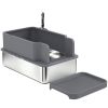 Stainless Steel Sifting Litter Box for Pine Pellets, Large Metal Litter Box with Sifter Tray, Metal Scoop, 10 Pee Pads