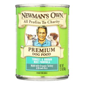 Newman's Own Organics Premium Turkey And Brown Rice - Case Of 12 - 12.7 Oz.