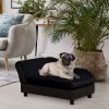 Luxury Dog Bed for Small Dogs, Hidden Storage, 3" Foam Cushion, Modern Pet Sofa, Black